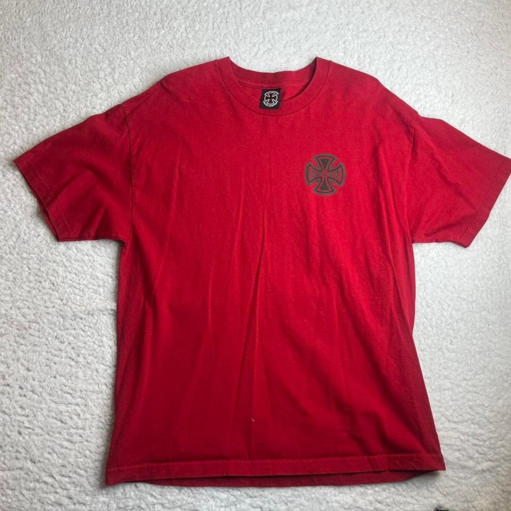 Vintage independent truck company men's‎ red tshirt skater 90s cross grunge L